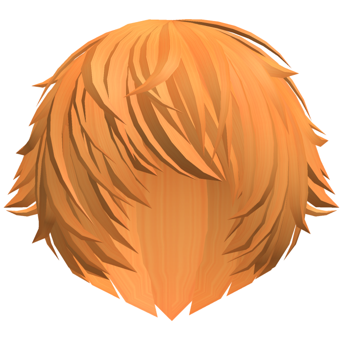 messy orange vampire emo anime hair w tufts