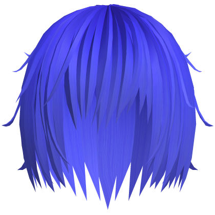 (っ- ‸ - ς)♡ emo messy tufts hair in neon blue Roblox item