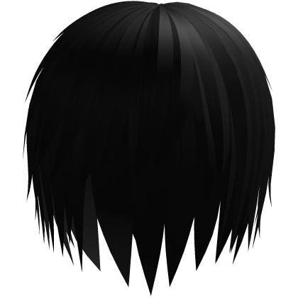 black unkept emo scene hairstyle