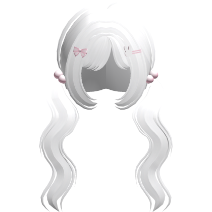 ♡ : sweet long wavy cute curls in white