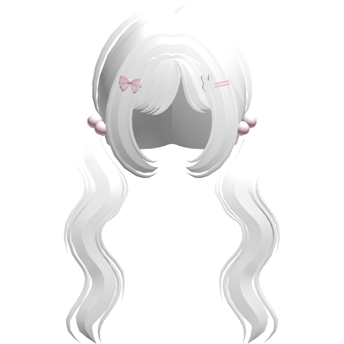 ♡ : sweet long wavy cute curls in white