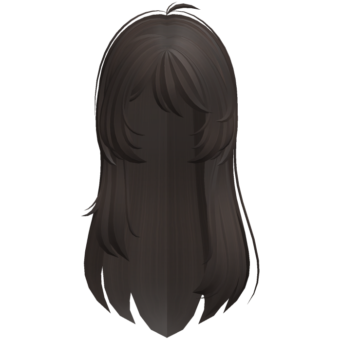 Long messy layered straight hair in brown