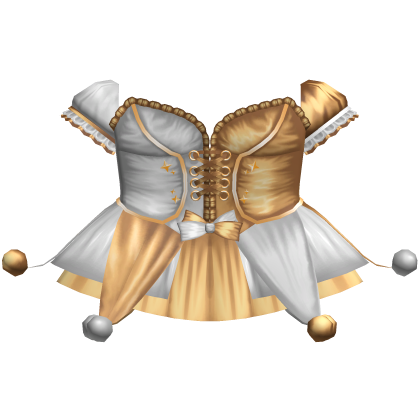 White and Gold Jester Dress Roblox item