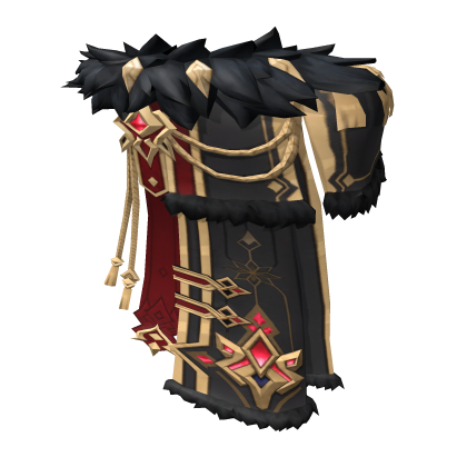 Royal Black Red Military Fur Cape/Coat Roblox item