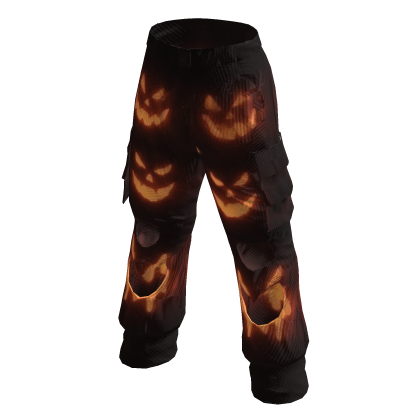 Y2K Distressed Glowing Pumpkin Pants