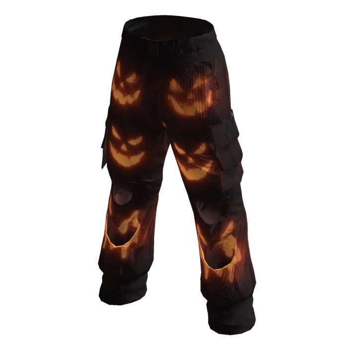 Y2K Distressed Glowing Pumpkin Pants