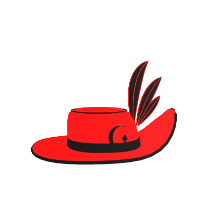 Glowing Cavalier Hat Red Black Roblox item render
