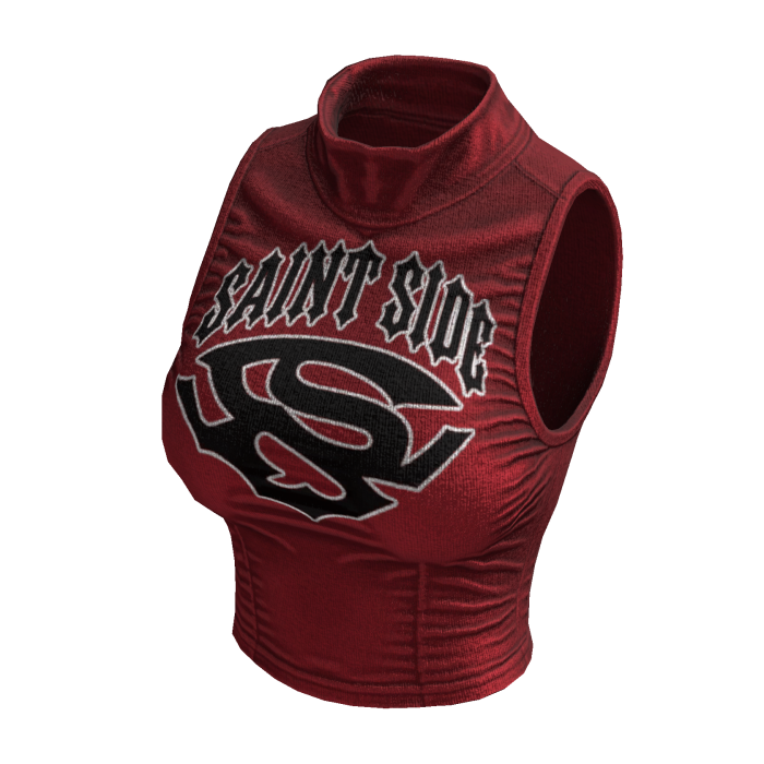 Sleeveless Y2K Top (Dark Red)