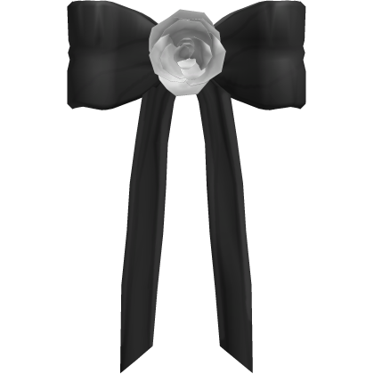 Rosette Ribbon Back Bow Black and White