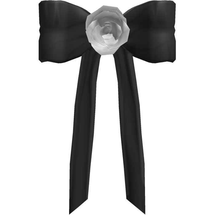 Rosette Ribbon Back Bow Black and White