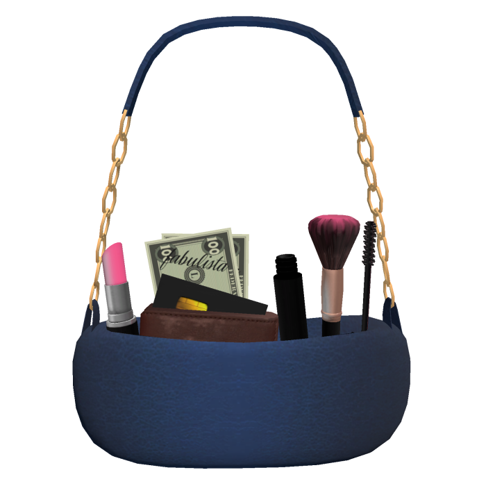 Luxury Makeup Purse w/ Money Wallet in Navy Blue