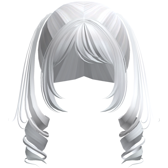 Cute Swirly Half-Up Pigtails (White)