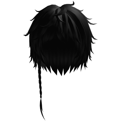 black single braid twist emo messy hair