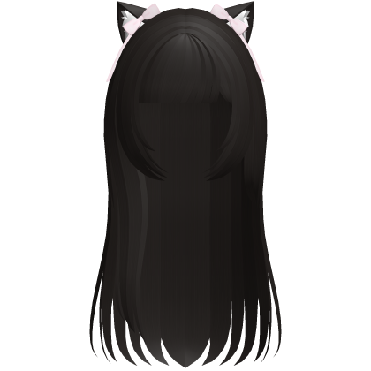 neko cat cute long hair in dark brown