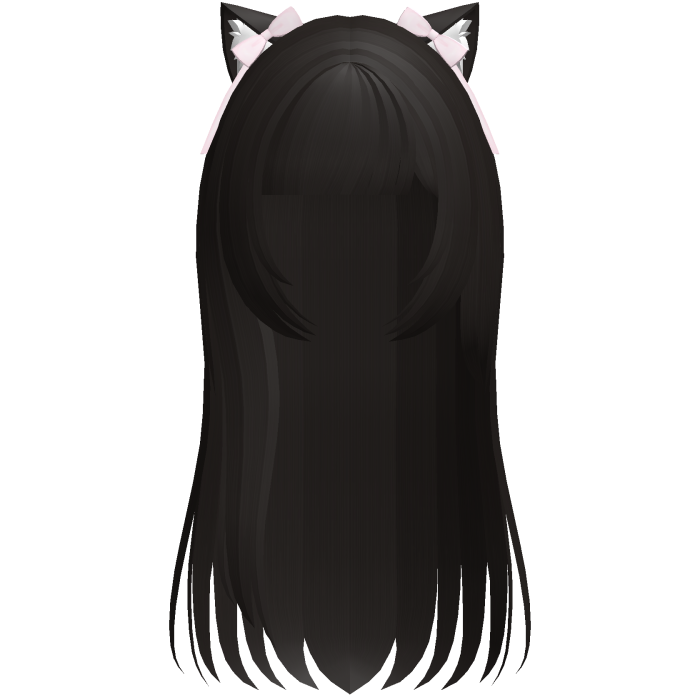 neko cat cute long hair in dark brown