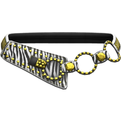 White Y2K 2000s Zebra Belt Gold 3.0 | Roblox Item - Rolimon's