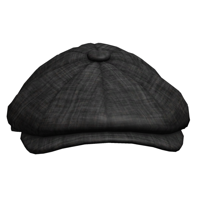 Black Newsboy Fabric Cap