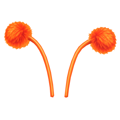 Fluffy Orange Pom-Pom Antennae