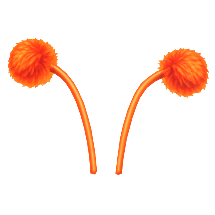 Fluffy Orange Pom-Pom Antennae
