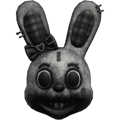 scary psycho halloween bunny mask black