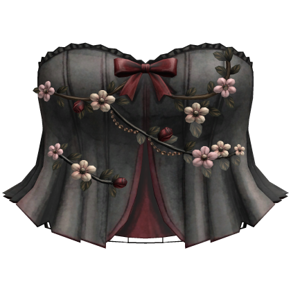 Grey Y2K Flower Corset