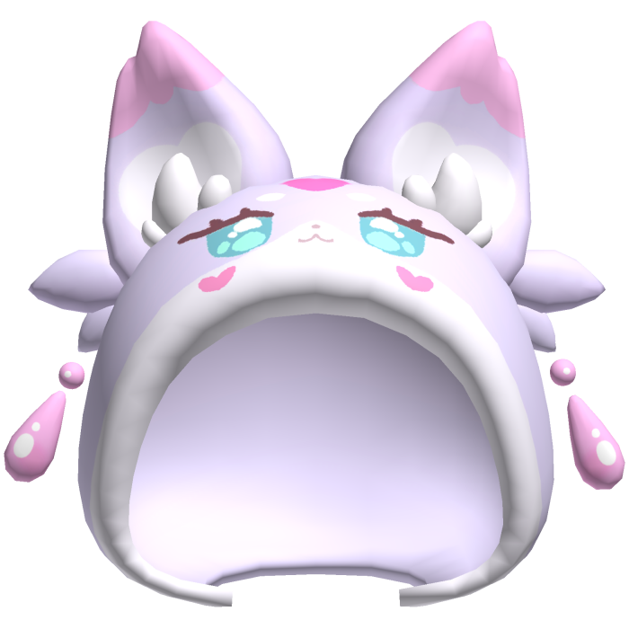 kawaii light purple pastel mashutan fox hood