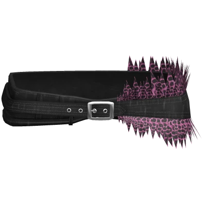 Y2K Black Denim Gyaru Pink Leopard Print Belt 3.0 | Roblox