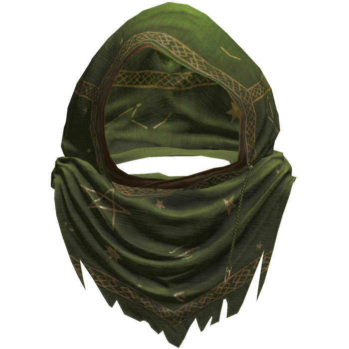 Green Sorcerer Distressed Rune Hood
