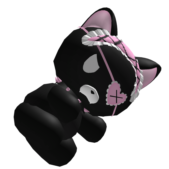 Cute Black and Pink Teddy Bear on the Head ♡