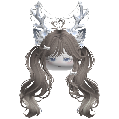Ethereal Christmas Fairy Fawn Pigtails w/ Antlers