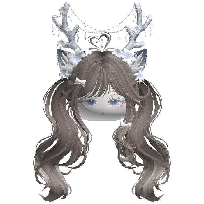 Ethereal Christmas Fairy Fawn Pigtails w/ Antlers