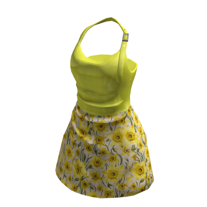 yellow daisy retro summer dress