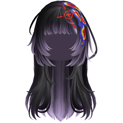 Purple Heatwave Crosshair Punk Flowy Girl Hair