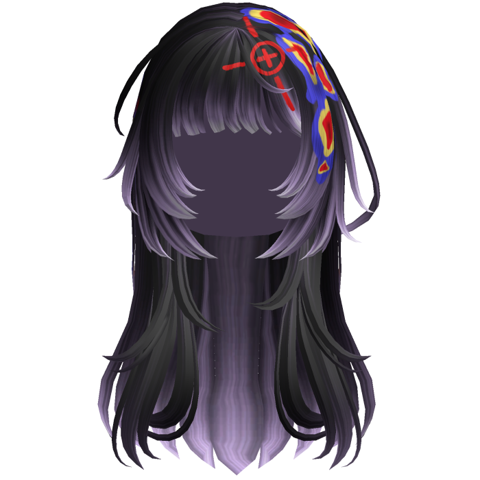 Purple Heatwave Crosshair Punk Flowy Girl Hair
