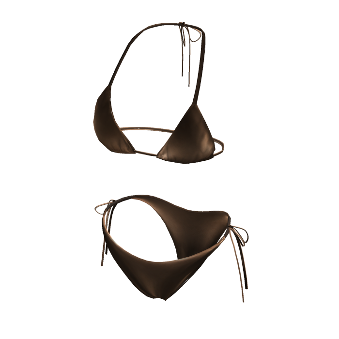 Dark Chocolate Glossy Tie Side Bikini Bottom