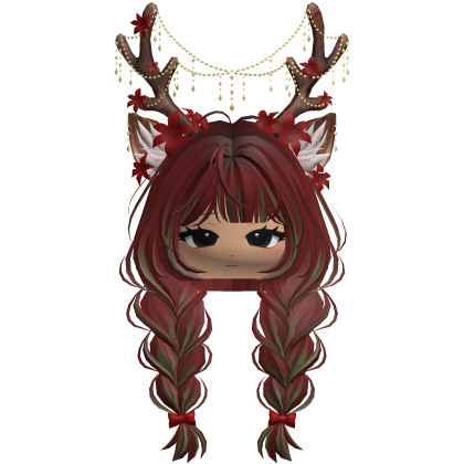 Ethereal Christmas Fairy Fawn Braids w/ Antlers