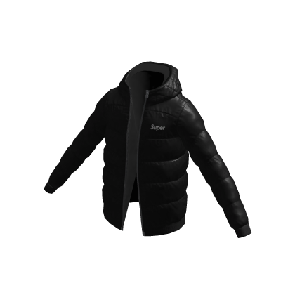 Black Hooded Puffer Jacket