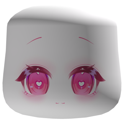 ♡ : Cute face with pink eyes with blush