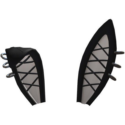 Black Stitched Bunny Ears w/ Piercings