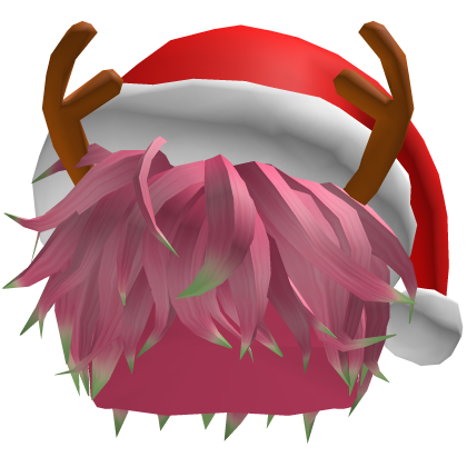 Christmas Y2K Messy Hair Santa Antler Pink Green Roblox item