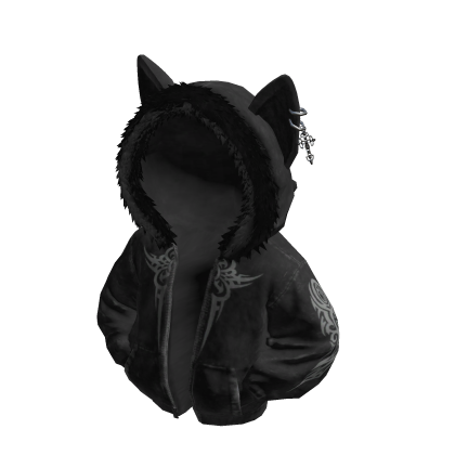 Black Y2K Grunge Oversized Posed Hoodie