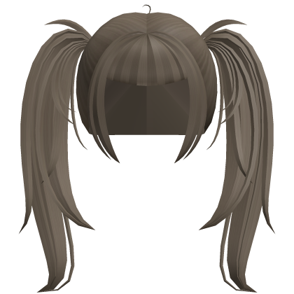 alt y2k messy straight pigtails in light brown