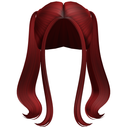 -',ৎ High Flowy Pigtails with Bangs in Red