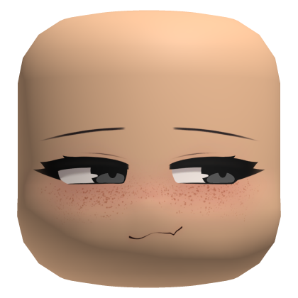 Colorable Side Eyes Smug Face - Light(Freckles)