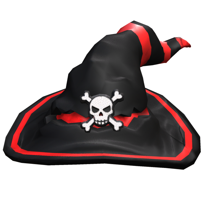 Gothic Black and Red Skull Witch Hat
