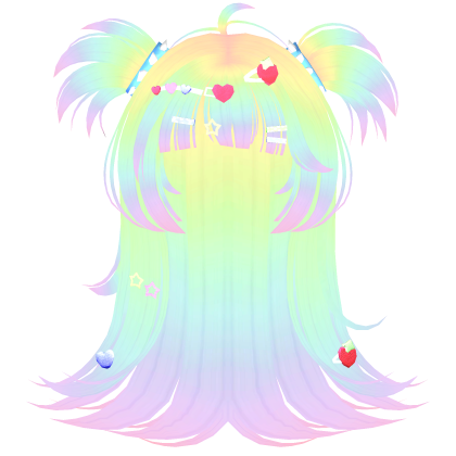 Holographic Kawaii Dandy Hair w/Y2K Cuffs Roblox item