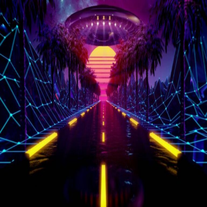cool vaporwave retrowave background Roblox decal