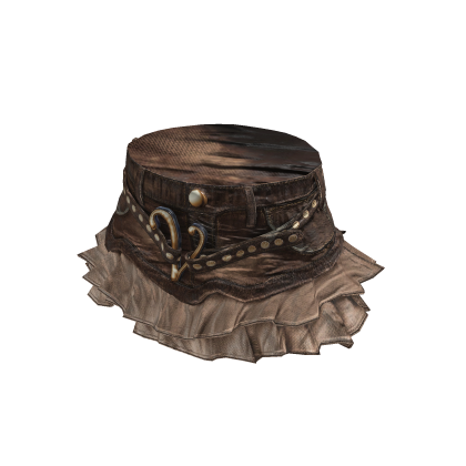 2000's Ruffled Denim Mini Skirt in Brown and Beige