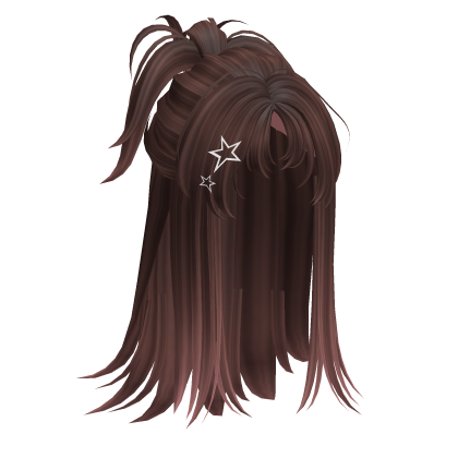 Y2K Messy Spikey Half Up Hair (Brown & Pink) Roblox item