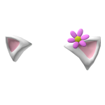 Kitty Ears With Pink and Yellow Flower